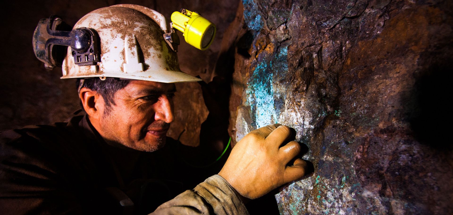 A miner works at the Kiara copper mine in Chile on June 22, 2021. 