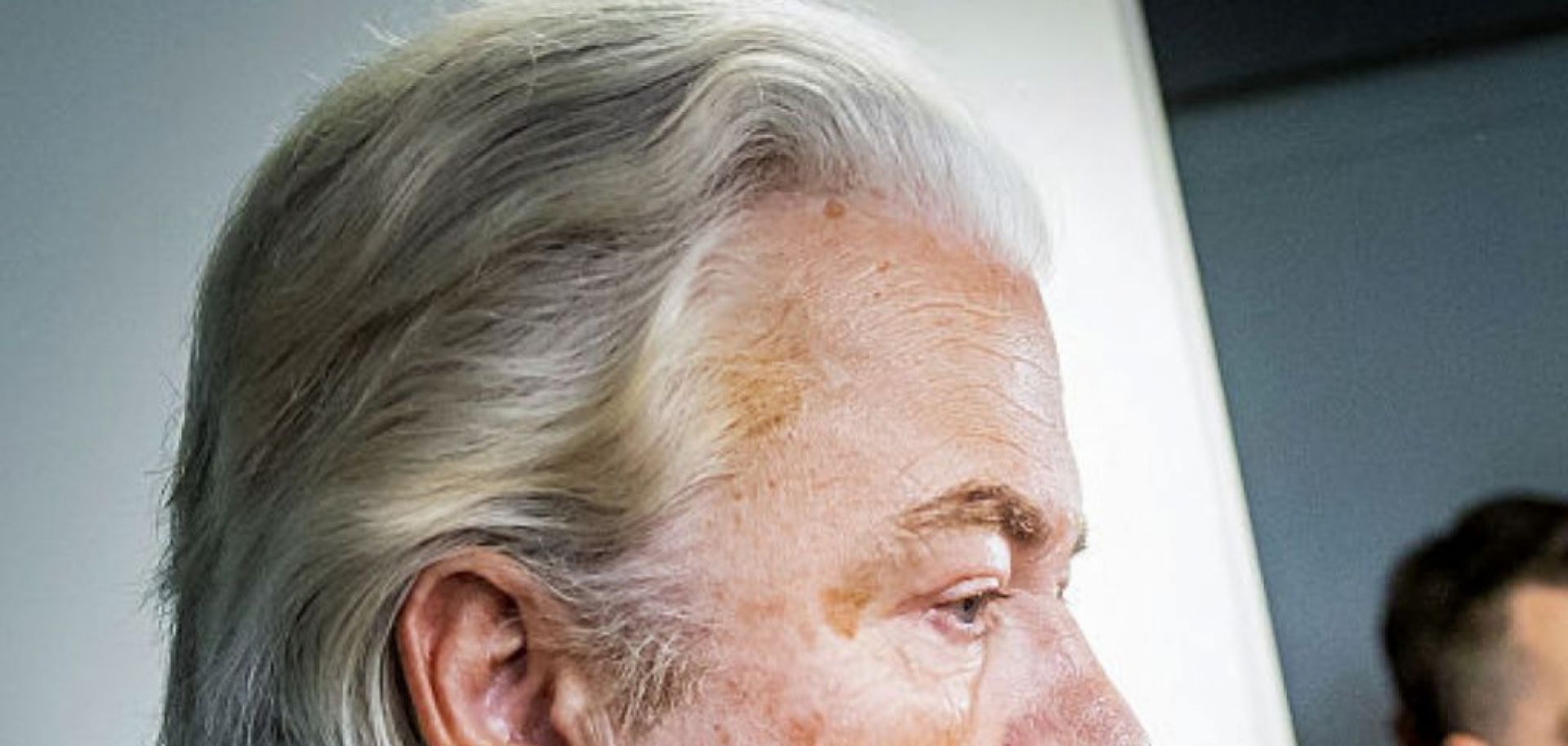 Geert Wilders (left), leader of the far-right Party for Freedom (PVV), addresses the media after attending the weekly coalition talks in The Hague, the Netherlands, on June 3, 2025.