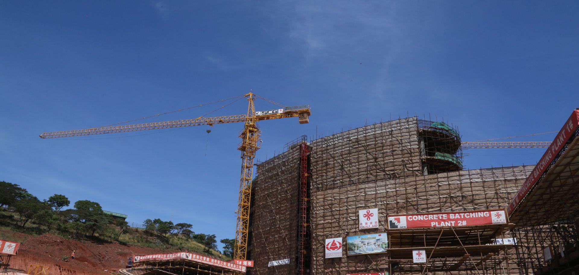 This photo shows the new parliament building in Harare, Zimbabwe, being built by a Chinese construction company.