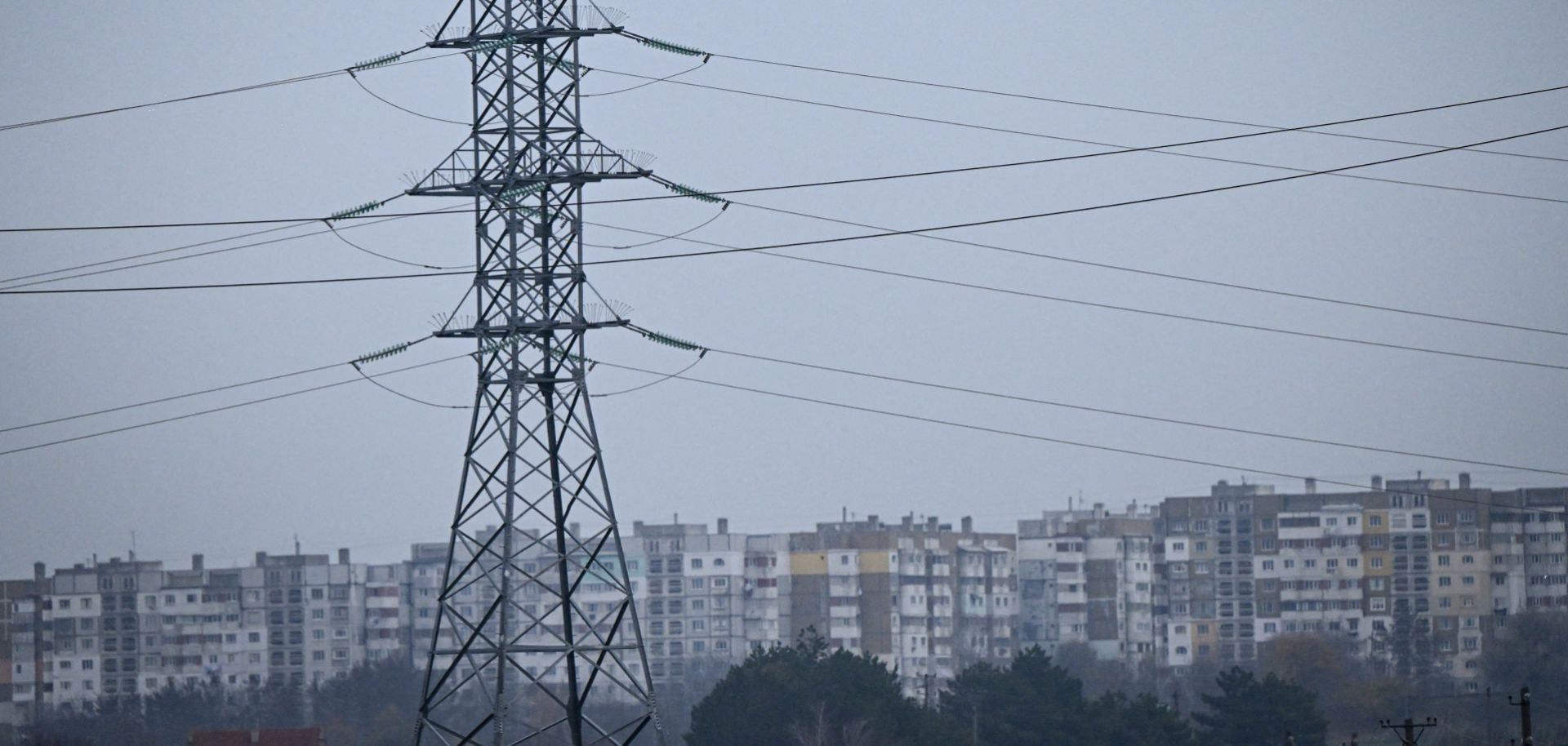 Power lines are seen on the outskirts of Balti, the second-largest city in Moldova, on Nov. 2, 2022. 