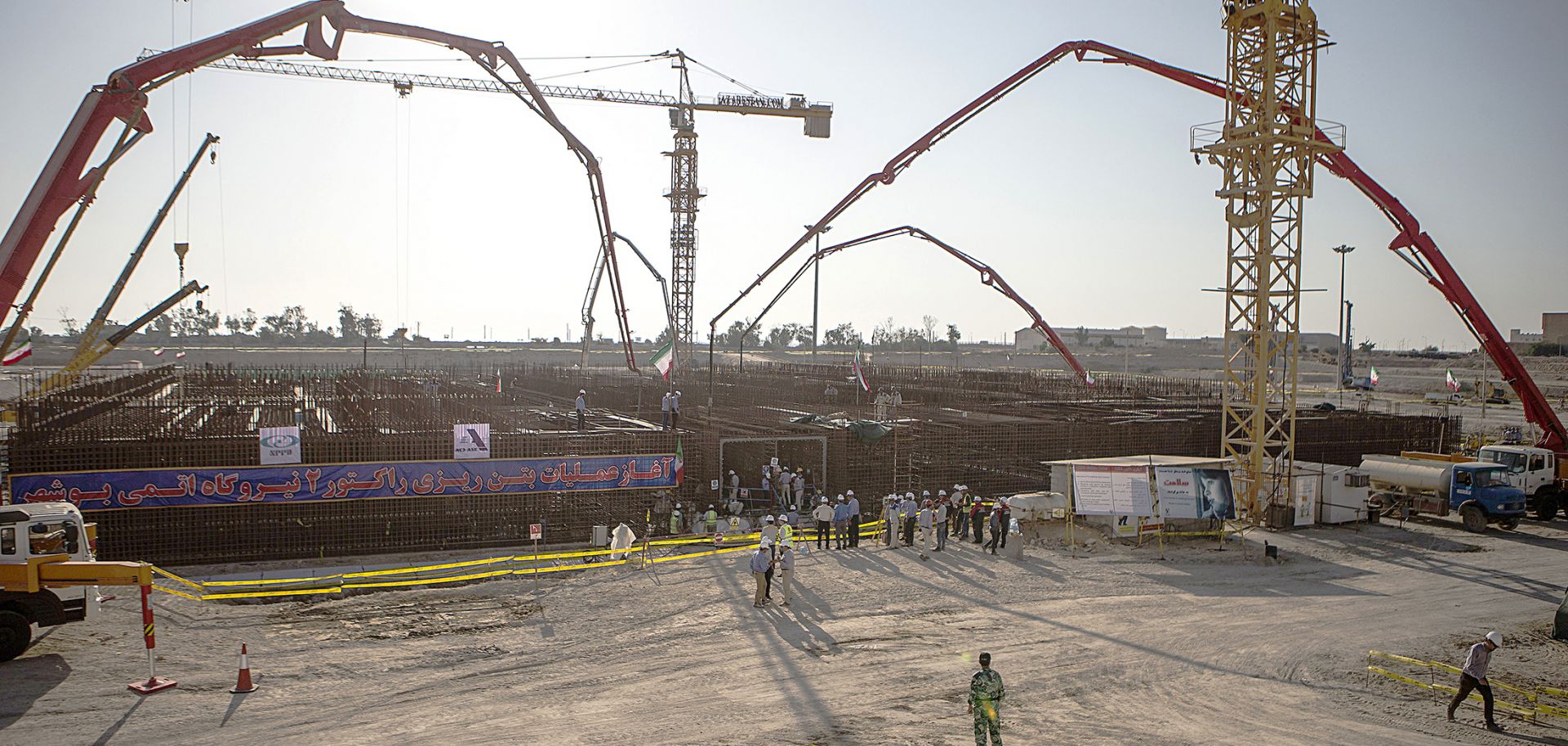 Construction of a second phase at Iran's Bushehr nuclear power plant, part of the Iranian civilian nuclear program, continues.