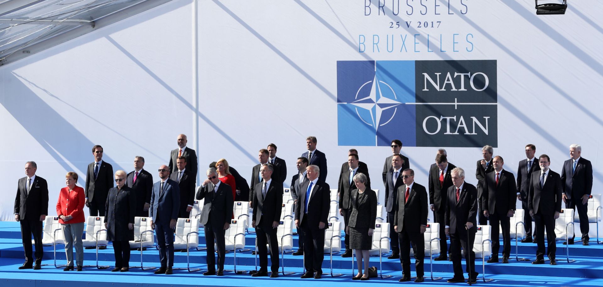 Leaders of the NATO countries gather on May 25, 2017, for the NATO summit in Brussels, Belgium.