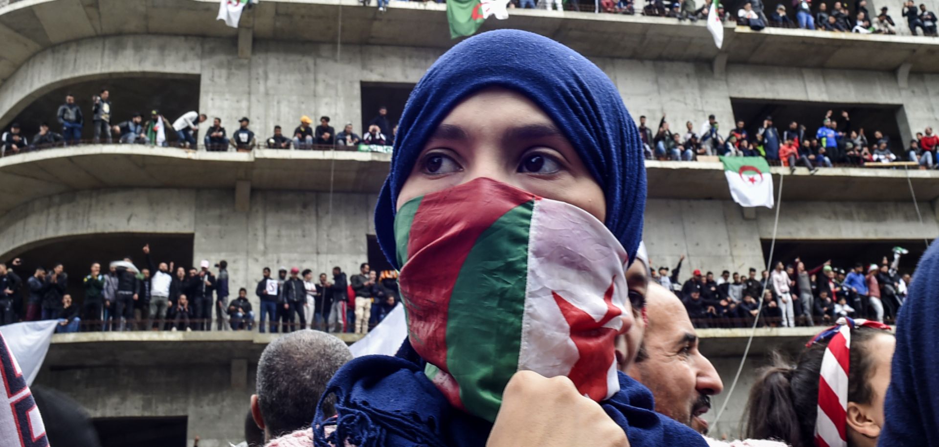 Protesters rally in Algiers on March 8 against President Abdel Aziz Bouteflika's bid for a fifth term. Bouteflika announced on March 11 that he would not seek re-election and then postponed the country's April 18 presidential election.