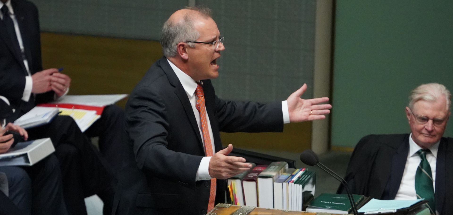 New Australian Prime Minister Scott Morrison speaks during question time in the House of Representatives in Canberra on Sept. 13.