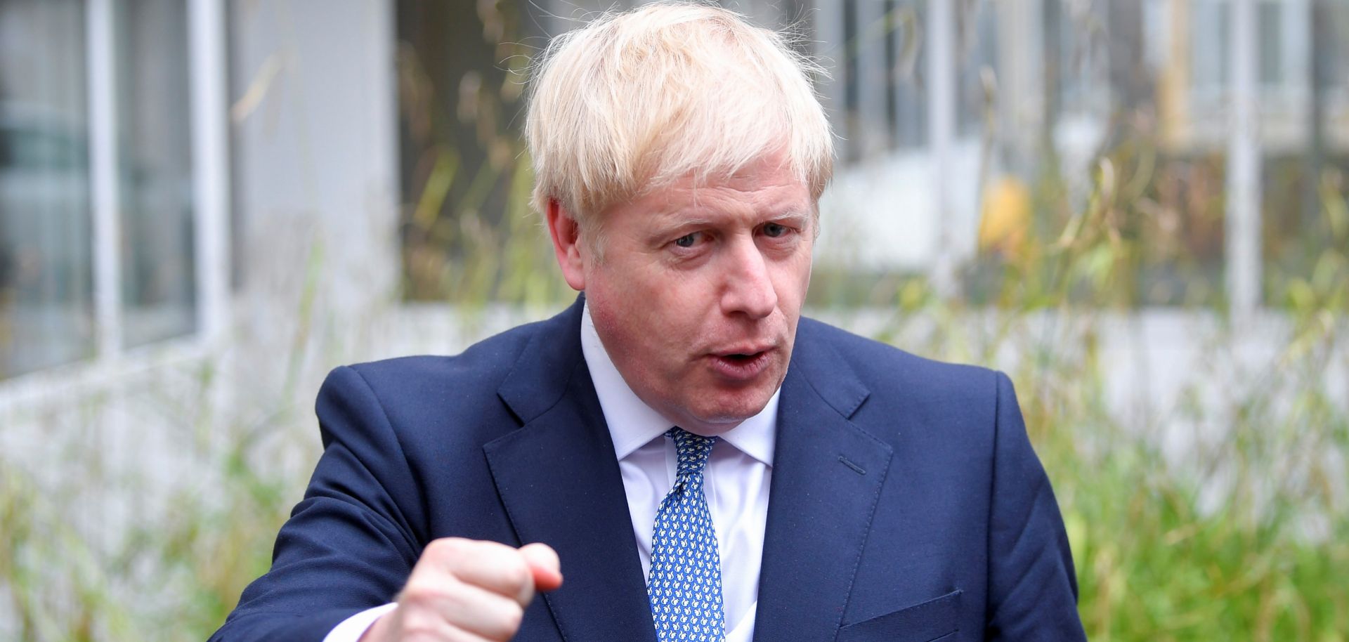 This photo shows British Prime Minister Boris Johnson