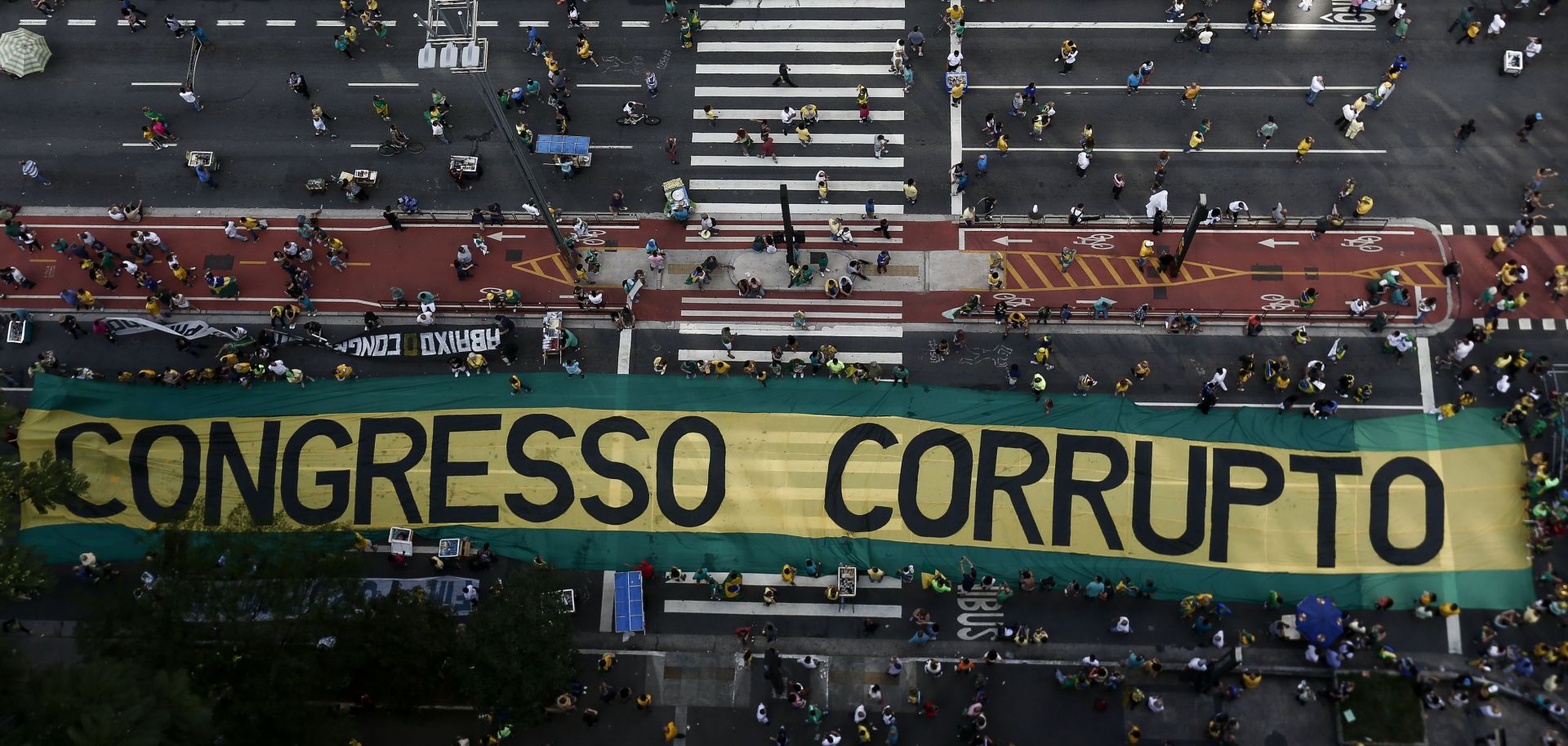 A Brazilian anti-corruption protest in Sao Paulo on Dec. 4, 2016.