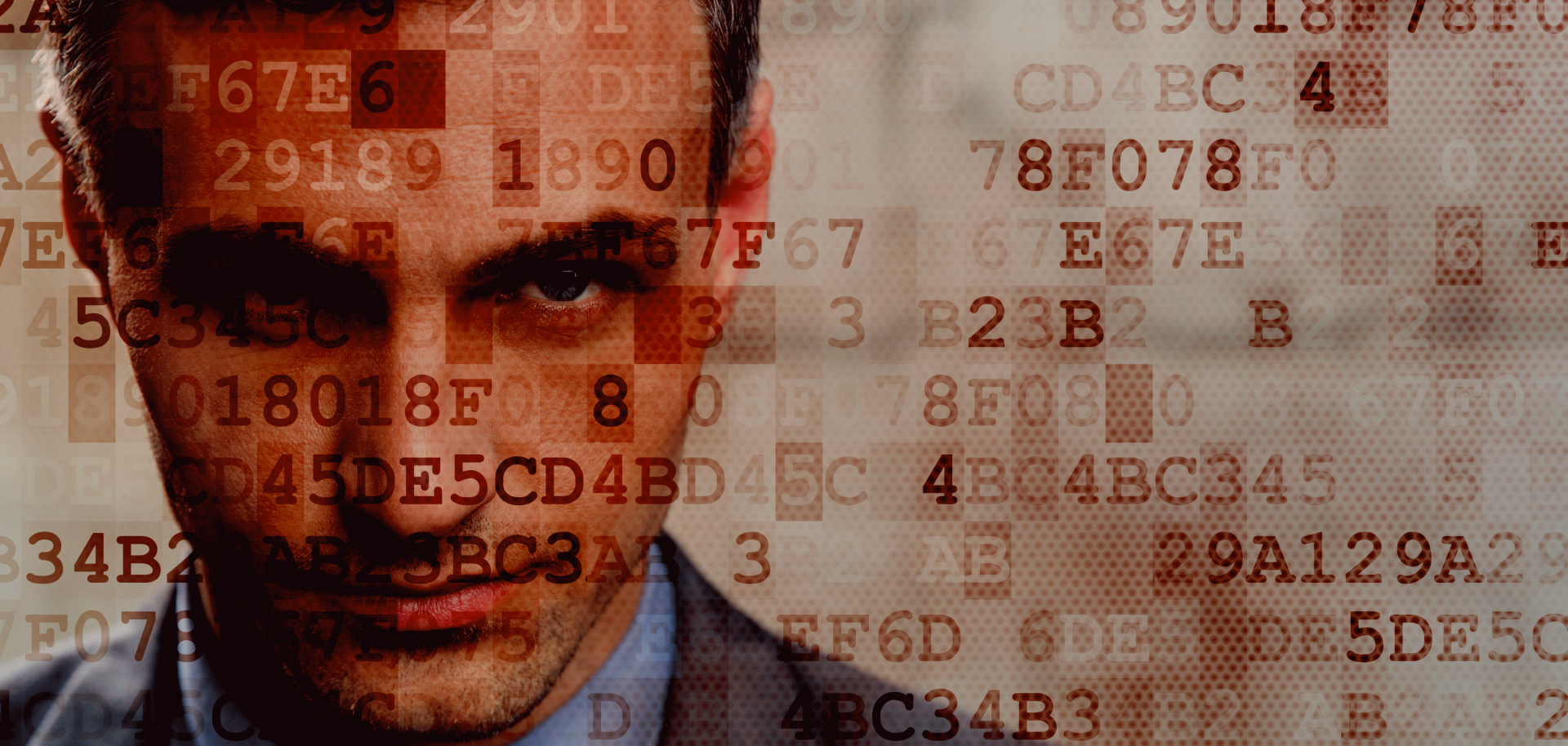 A photomontage shows a businessman against a backdrop depicting the digital age.