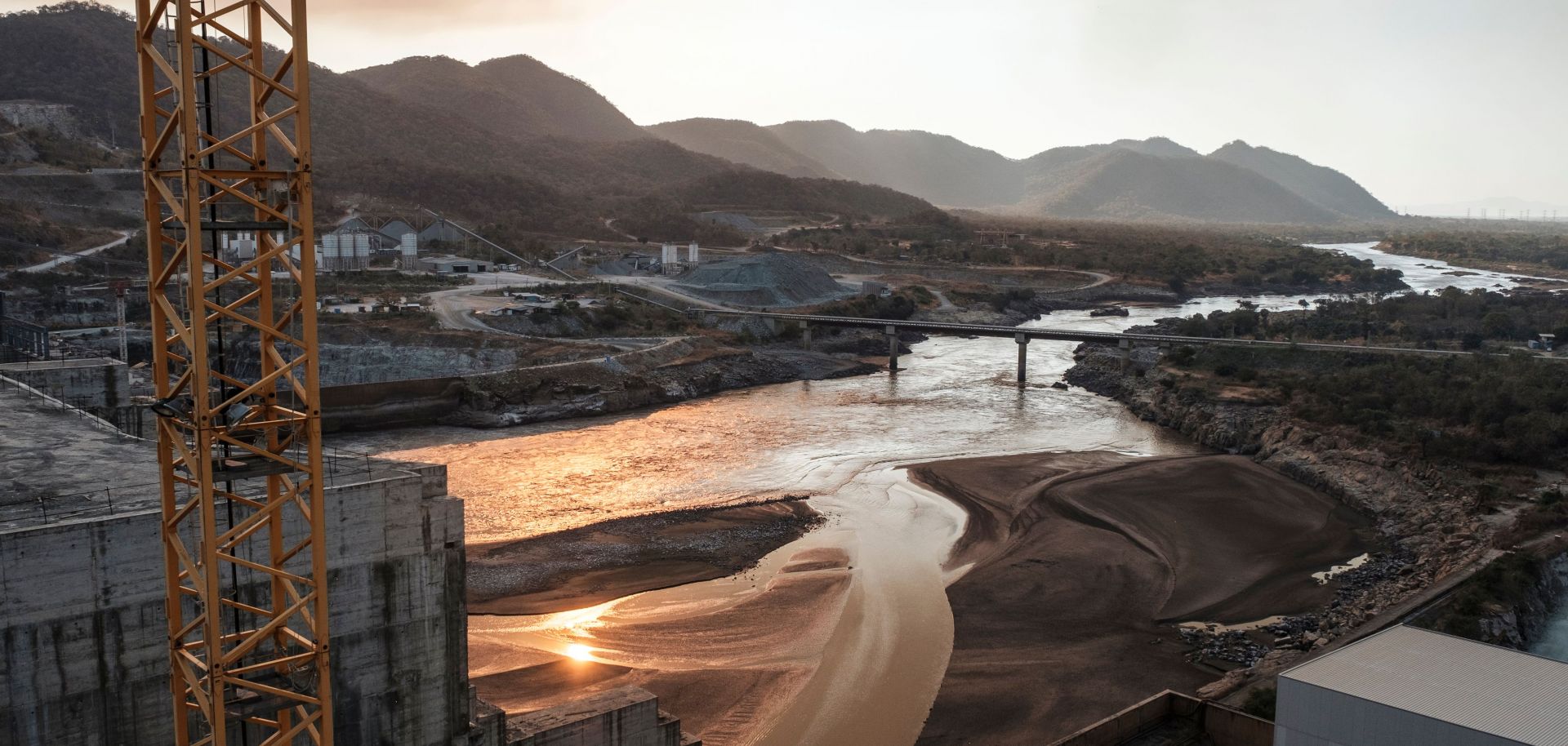 The Blue Nile as it passes through the Grand Ethiopian Renaissance Dam near Guba, Ethiopia, on Dec. 26, 2019.