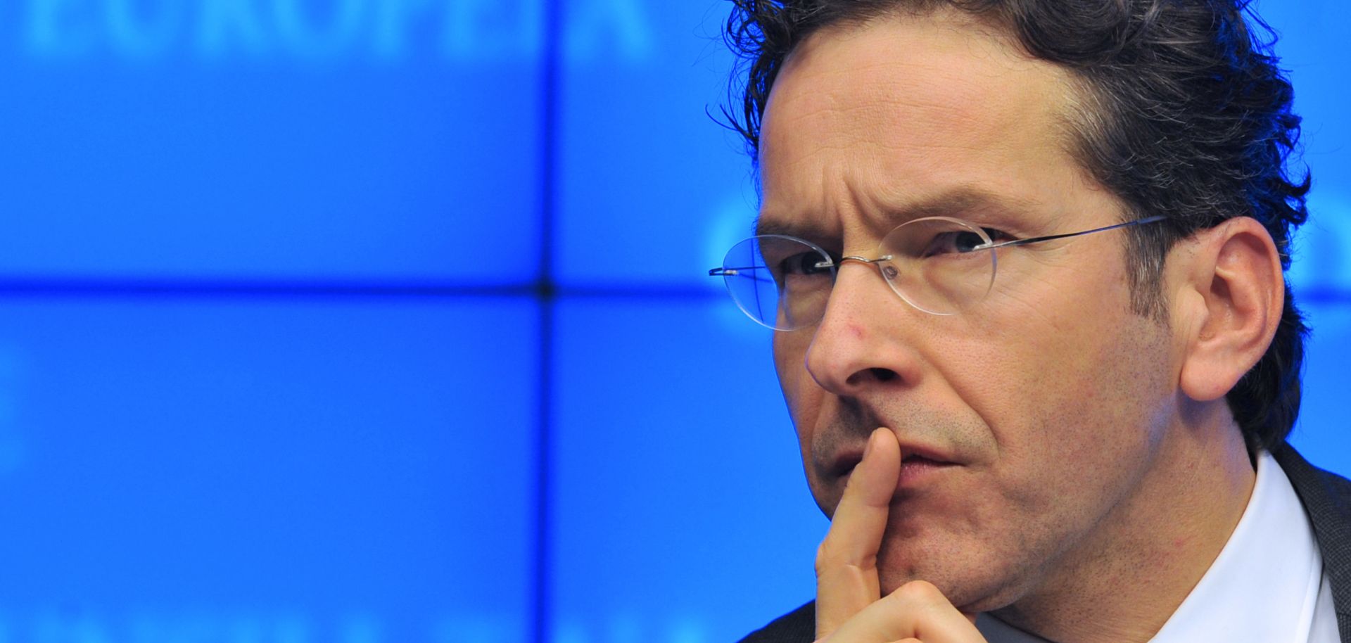 Dutch Finance Minister Jeroen Dijsselbloem sits at an Eurogroup meeting.