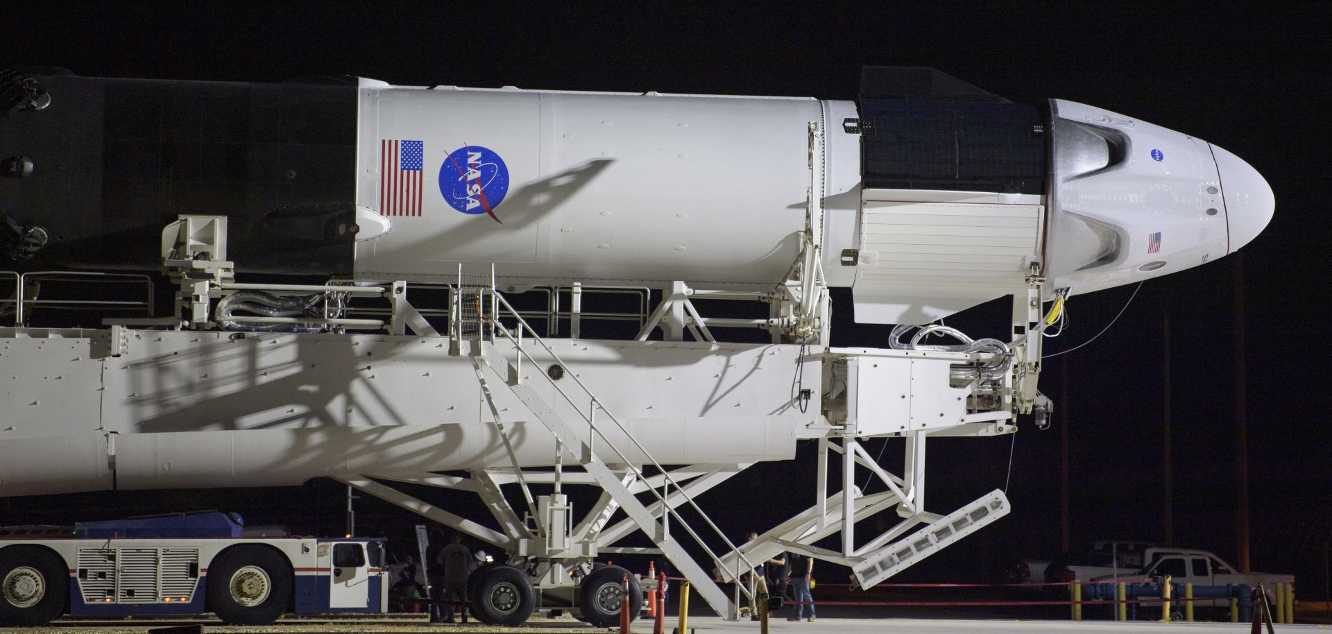 A Falcon 9 rocket.