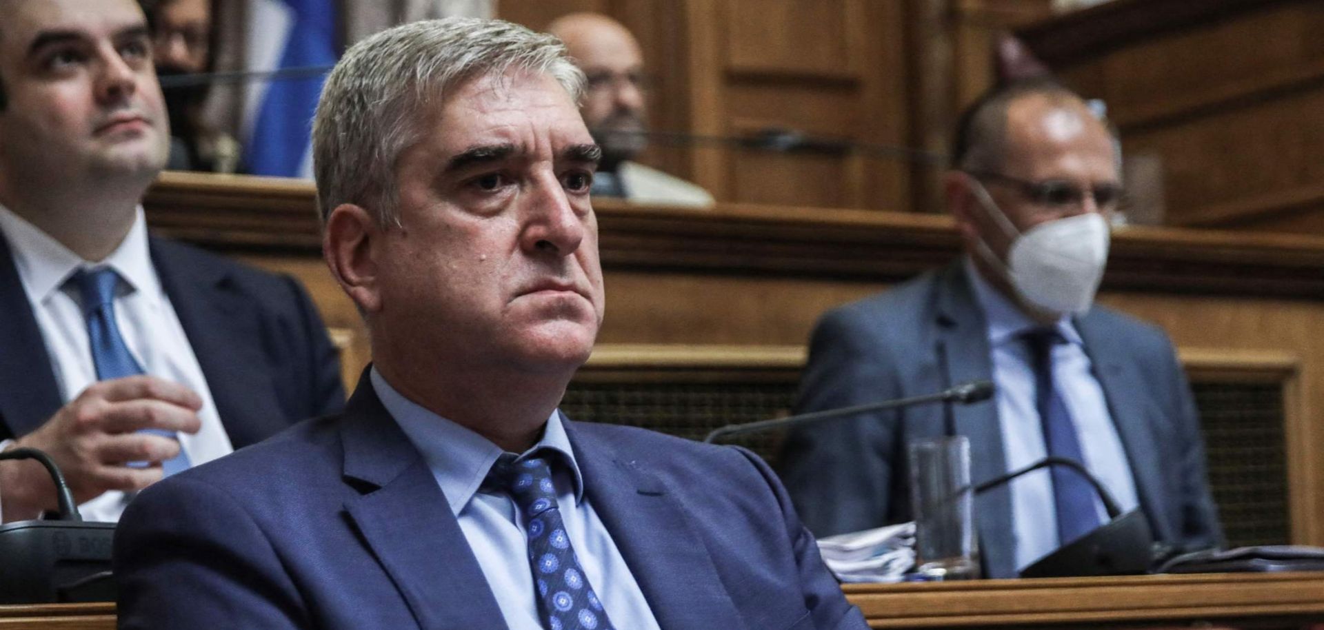 Greece's then-intelligence chief Panagiotis Kontoleon is seen in Athens on July 29, 2022. Several days later, Kontoleon resigned amid a scandal involving the alleged spying of an opposition politician.