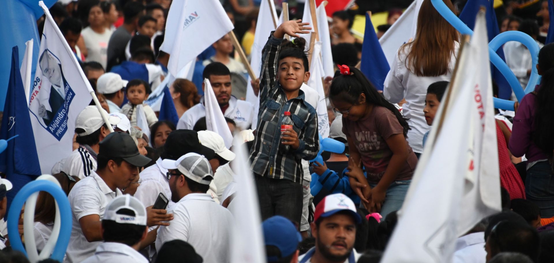 Supporters of Guatemalan presidential candidate Alejandro Giammattei rally in Guatemala City on July 21, 2019.