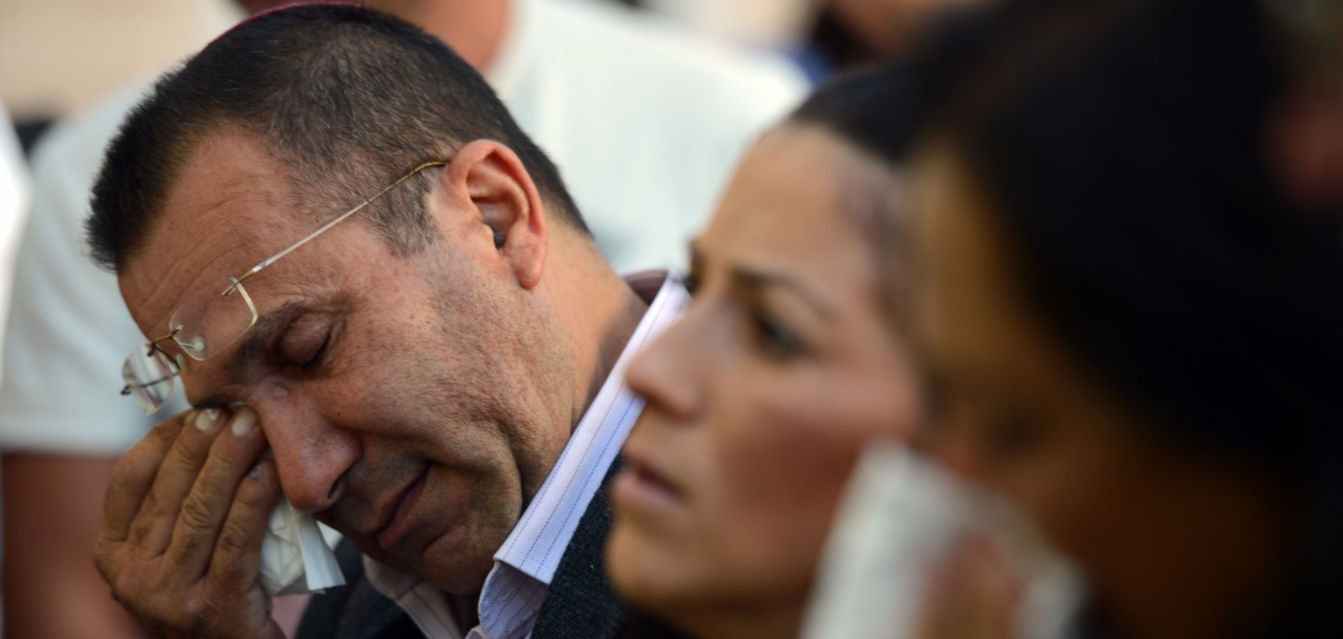 Relatives of the five Israeli victims of a suicide blast that targeted a bus of tourists in Bulgaria mourn in Sofia on Aug. 28, 2012.