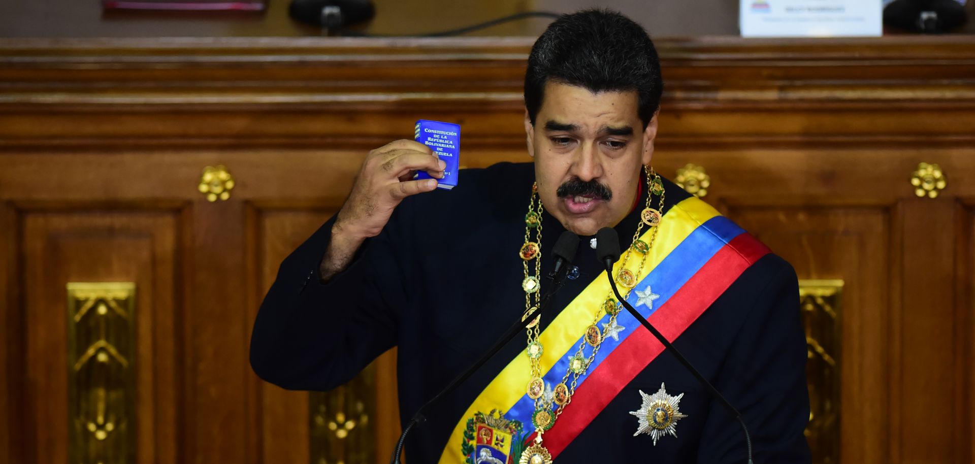 Venezuelan President Nicolas Maduro speaks to members of the Constituent Assembly, the new, all-powerful body made up of Maduro supporters, in Caracas in August.