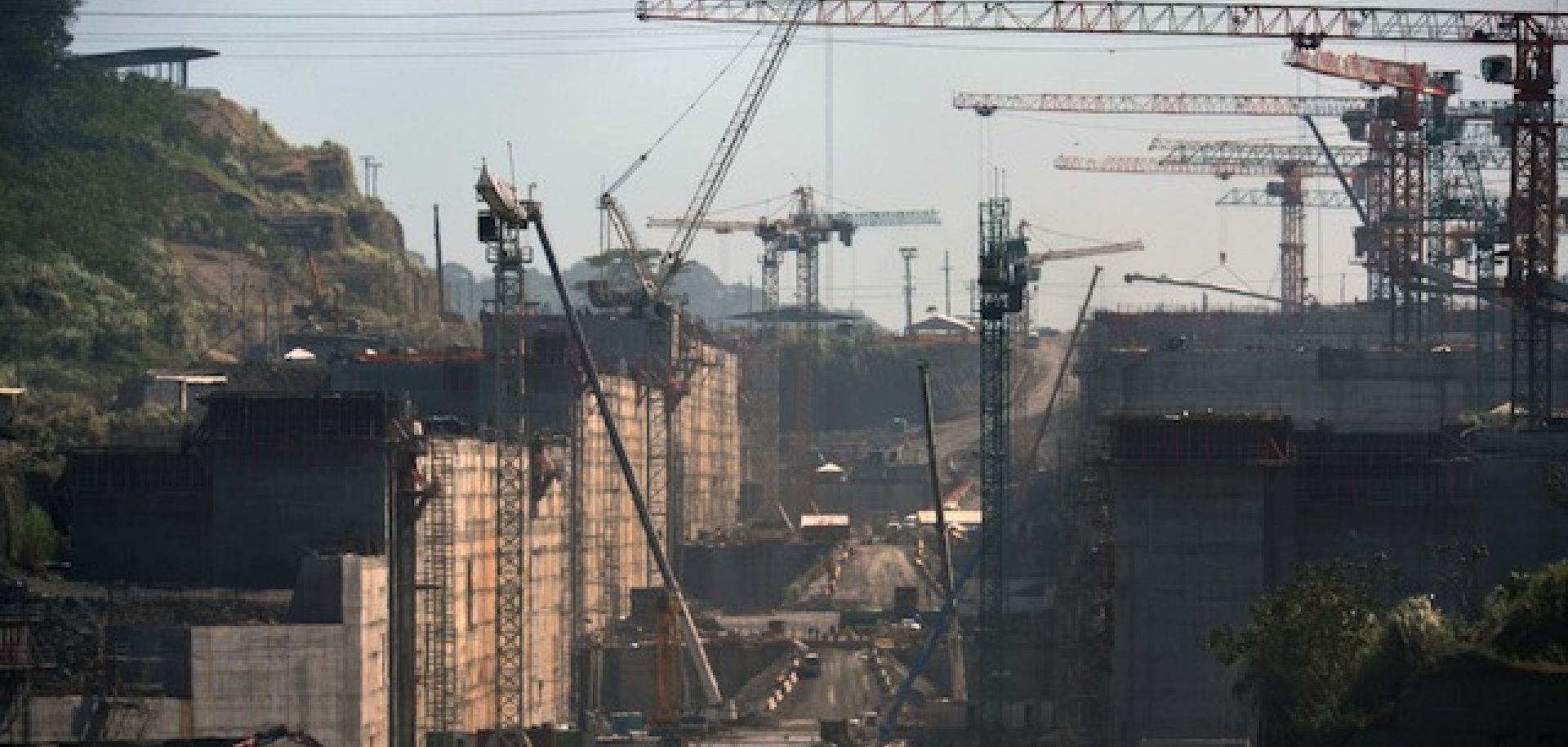 The Panama Canal locks in Colon, 110 kilometers (68 miles) northwest of Panama City, Jan. 17, 2014.