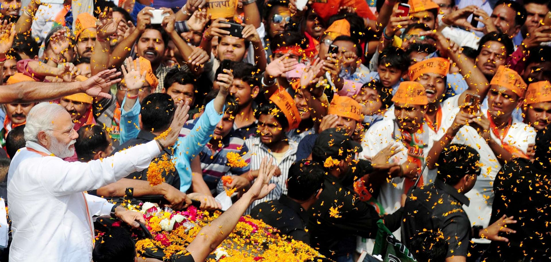 Indian Prime Minister Narendra Modi speaks at a rally