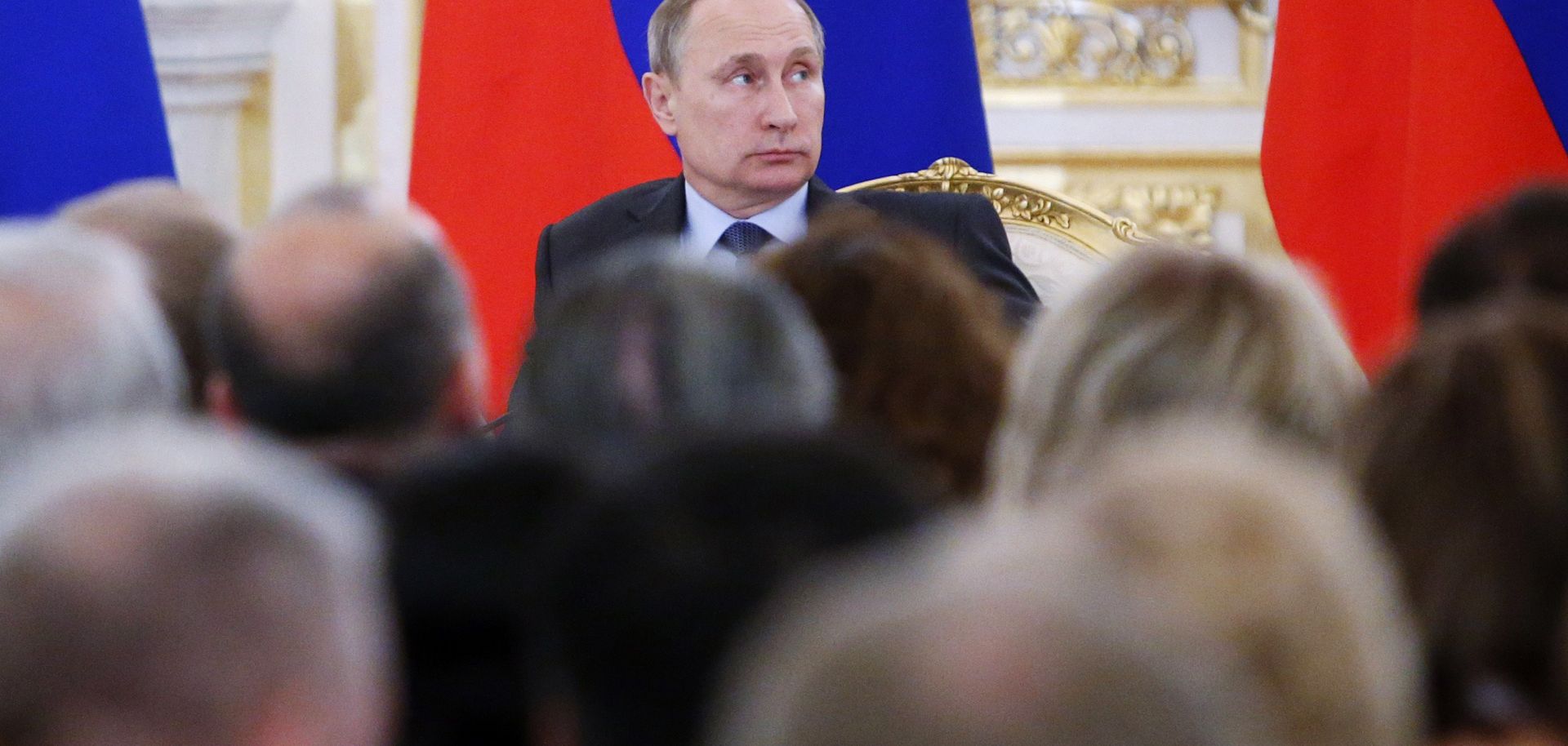 Russian President Vladimir Putin attends a session at the Kremlin in Moscow on June 23.