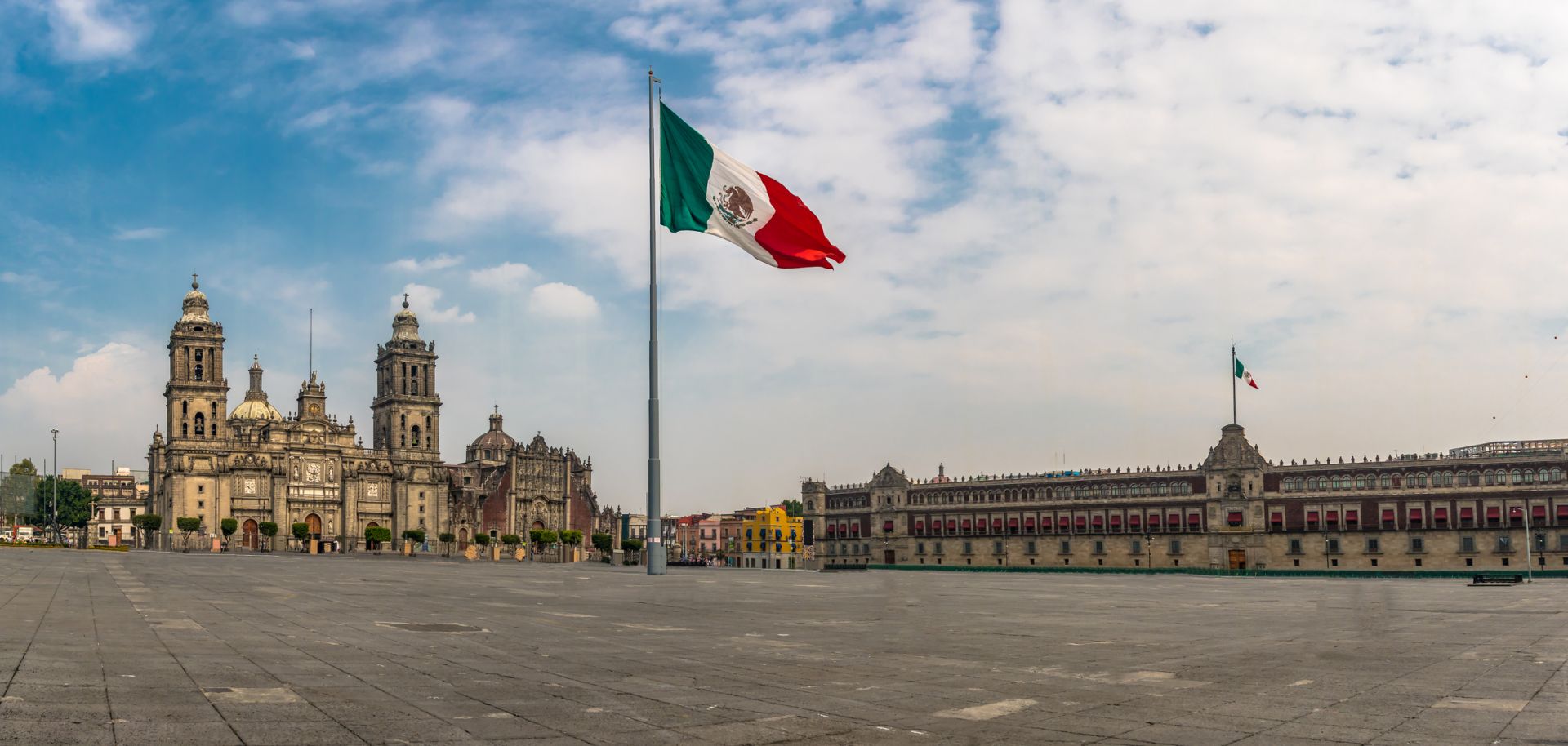 Mexico's flag flies in the country's capital, Mexico City.