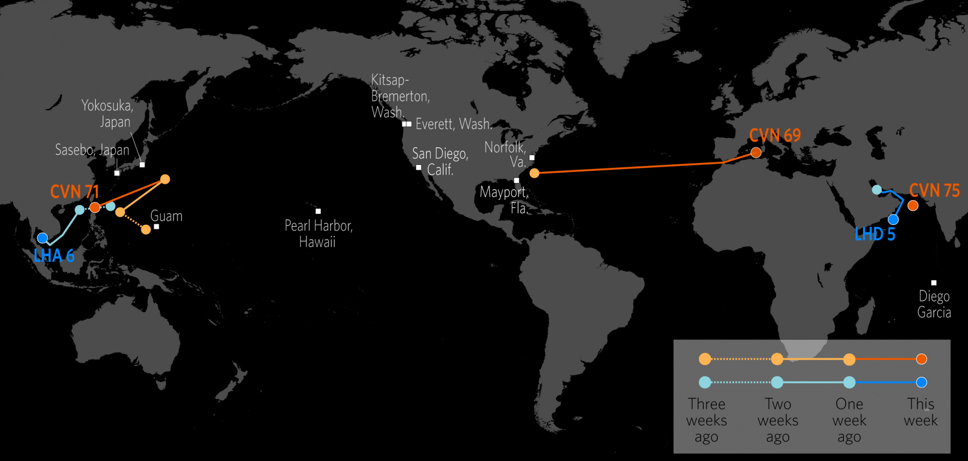 U.S. Naval Update Map: March 5, 2020.