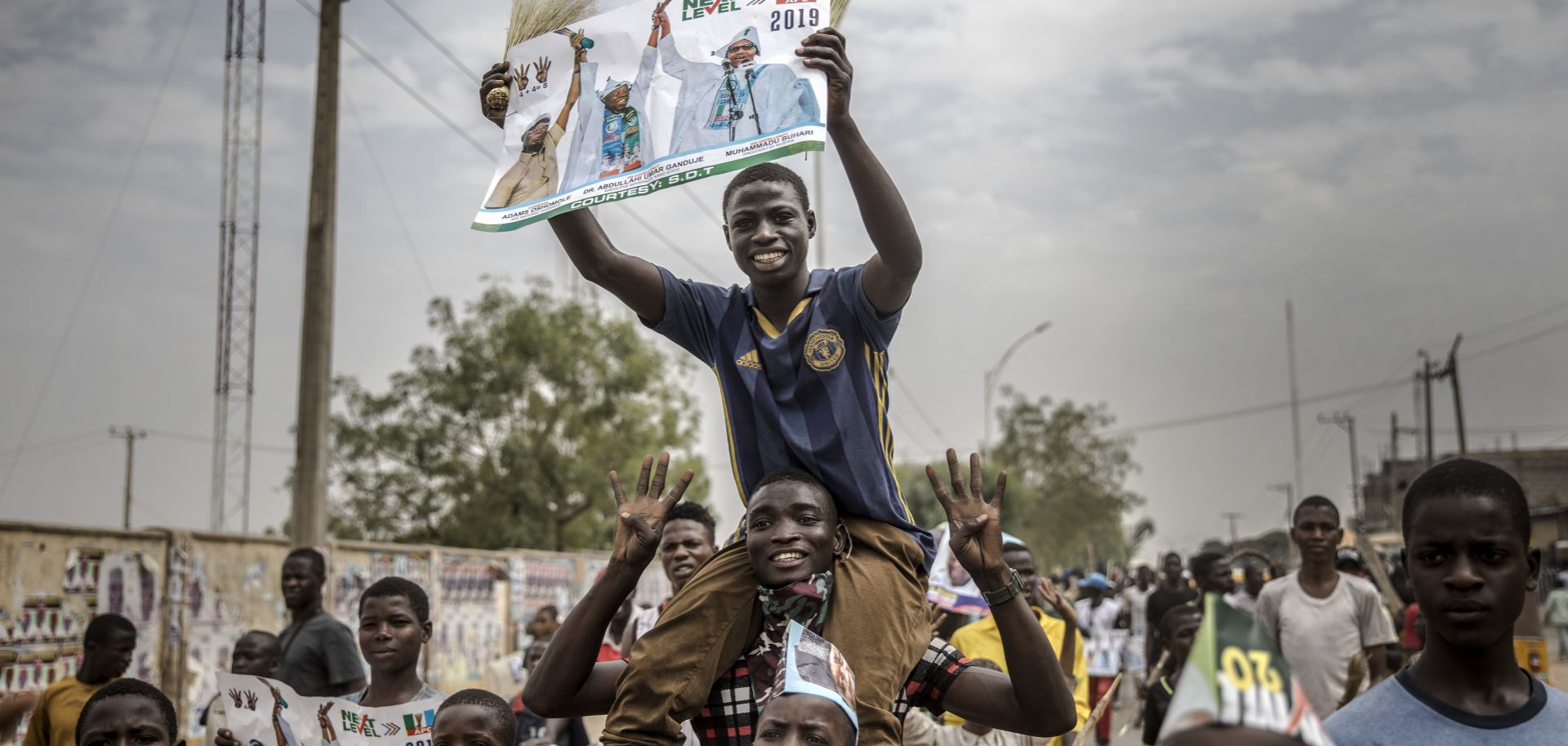 All Progressives Congress party supporters rally in Kano, Nigeria, as they celebrate the reelection of Muhammadu Buhari on Feb. 27, 2019.