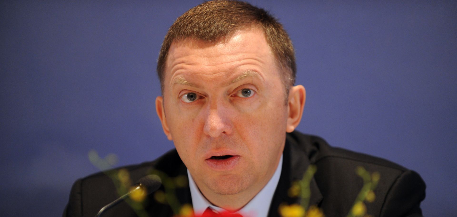 Oleg Deripaska, CEO of Russian metals giant RUSAL, speaks during a press conference in Hong Kong on April 12, 2009.