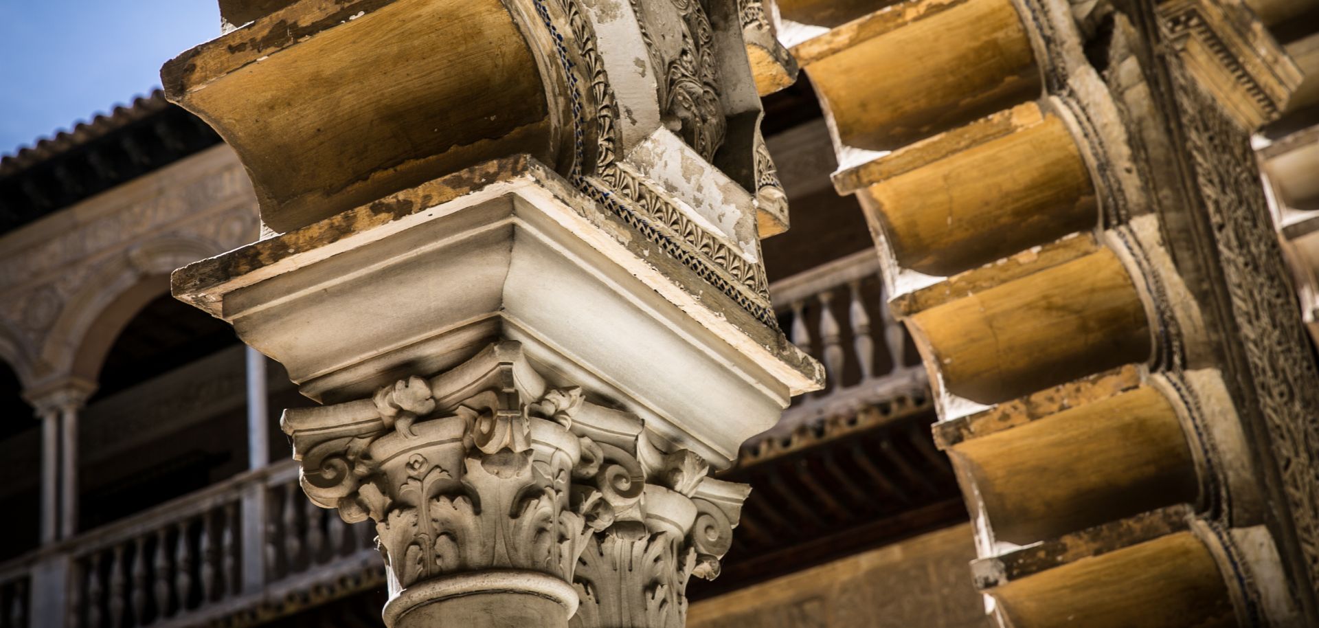 An archway at Seville's Real Alcazar exhibits features of Gothic and Islamic architecture.