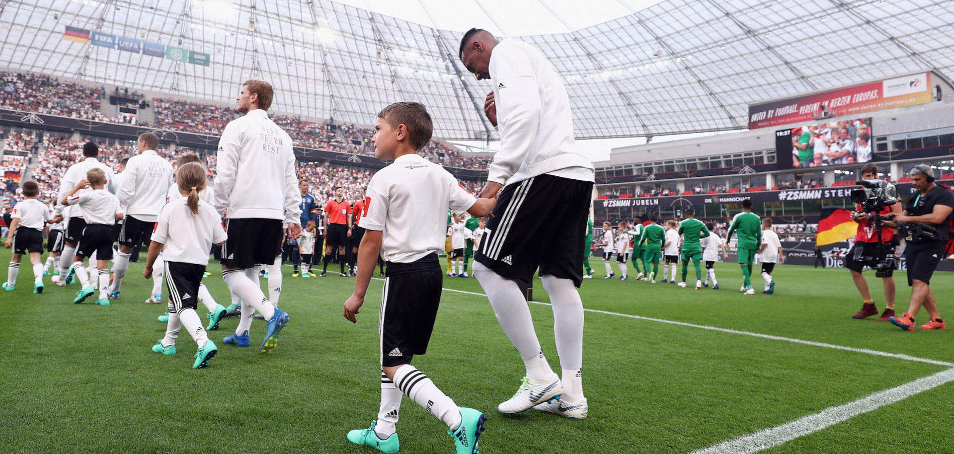 The German and Saudi Arabian teams prepare for an international friendly match ahead of the FIFA World Cup in Russia.