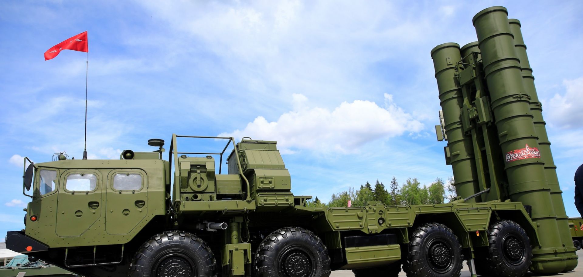 An S-400 surface-to-air missile launcher is seen in Moscow, Russia.
