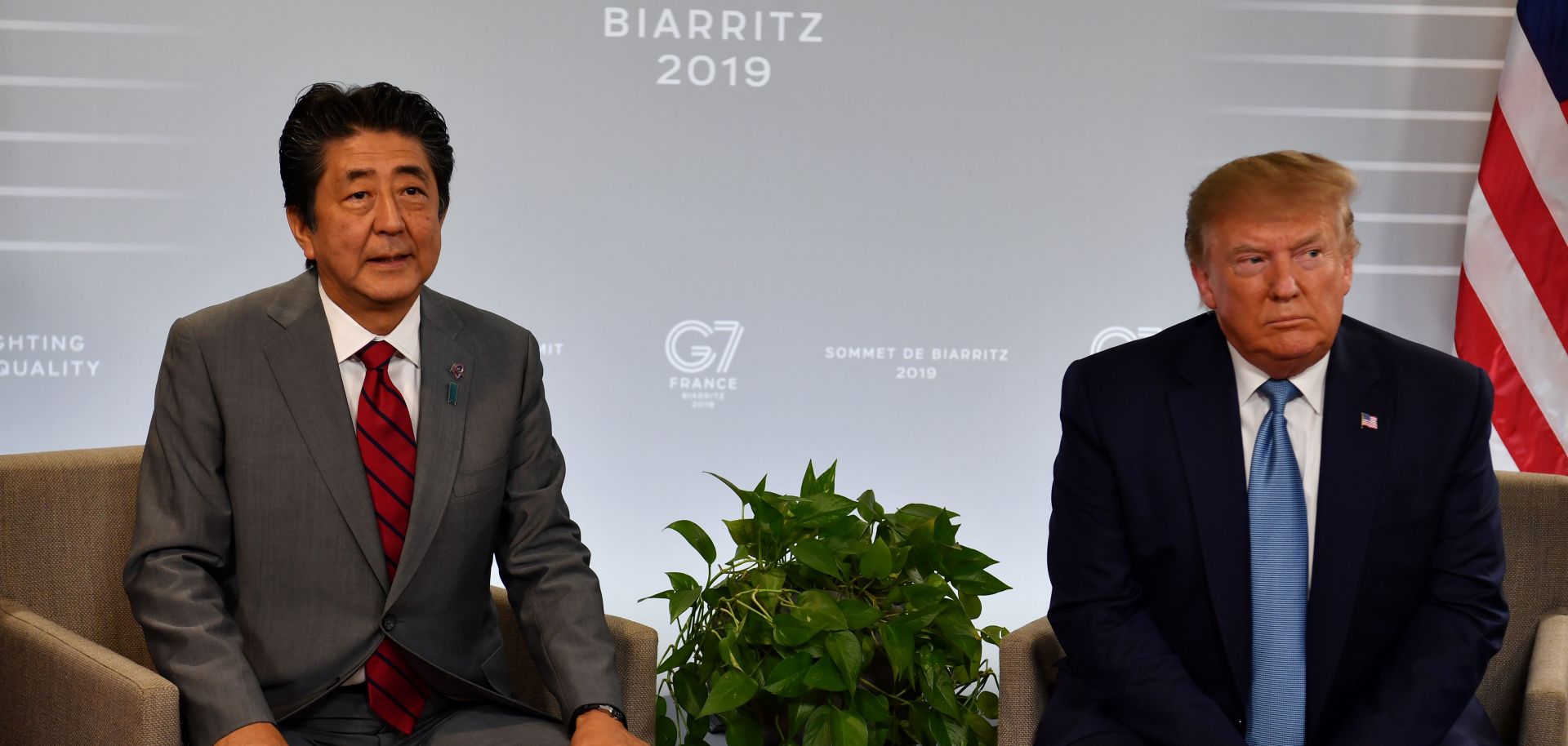 Japan's Prime Minister Shinzo Abe and U.S. President Donald Trump