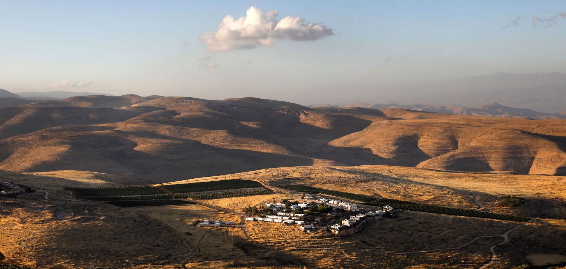 A picture shows the Israeli settlement of Mitzpe Kramim in the West Bank on June 18, 2020.