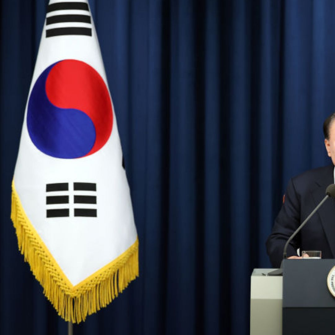 South Korean President Yoon Suk-Yeol declares martial law on Dec. 3, 2024, in Seoul, South Korea. 