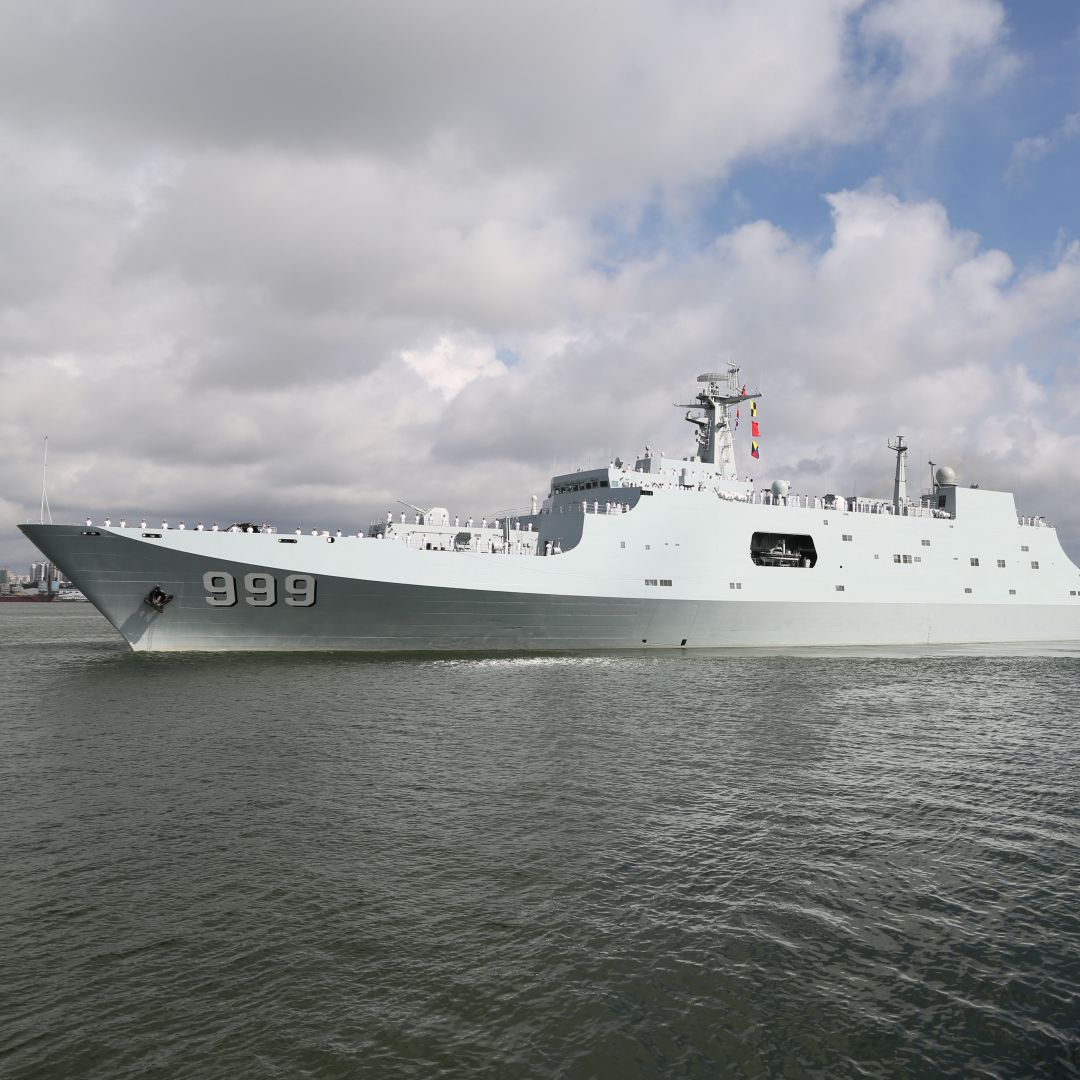 Ships carrying Chinese military personnel depart Zhanjiang, in south China's Guangdong province, on July 11, 2017, bound for a support base in Djibouti.