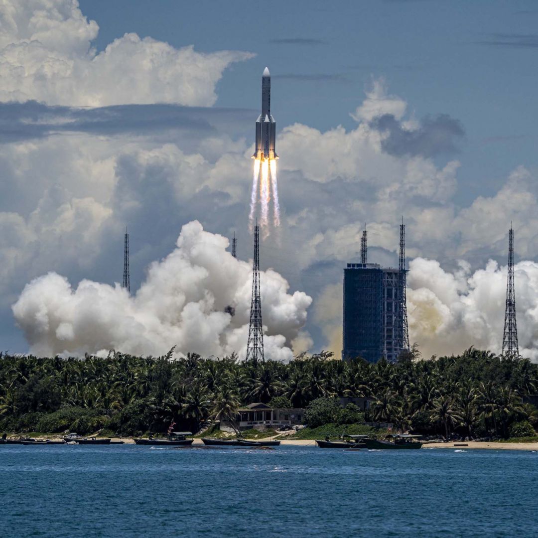 The Tianwen-1 probe is successfully launched on July 23, 2020, in Wenchang, Hainan, China.