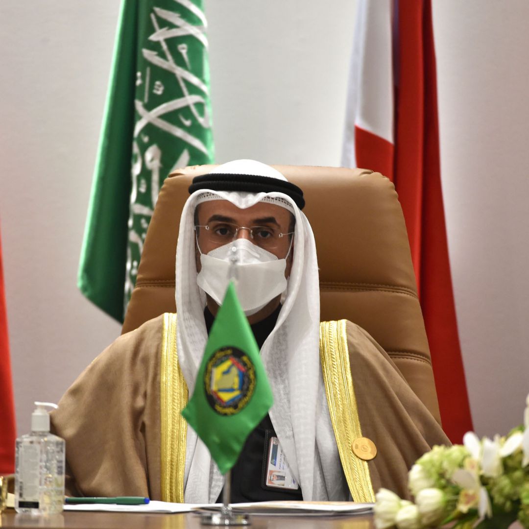 Secretary-General of the Gulf Cooperation Council (GCC) Nayef Falah Al-Hajraf holds a press conference at the end of the GCC's 41st summit in the city of al-Ula in northwestern Saudi Arabia on Jan. 5, 2021. Secretary-General of the Gulf Cooperation Council (GCC) Nayef Falah Al-Hajraf holds a press conference at the end of the GCC's 41st summit in the city of al-Ula in northwestern Saudi Arabia on Jan. 5, 2021.