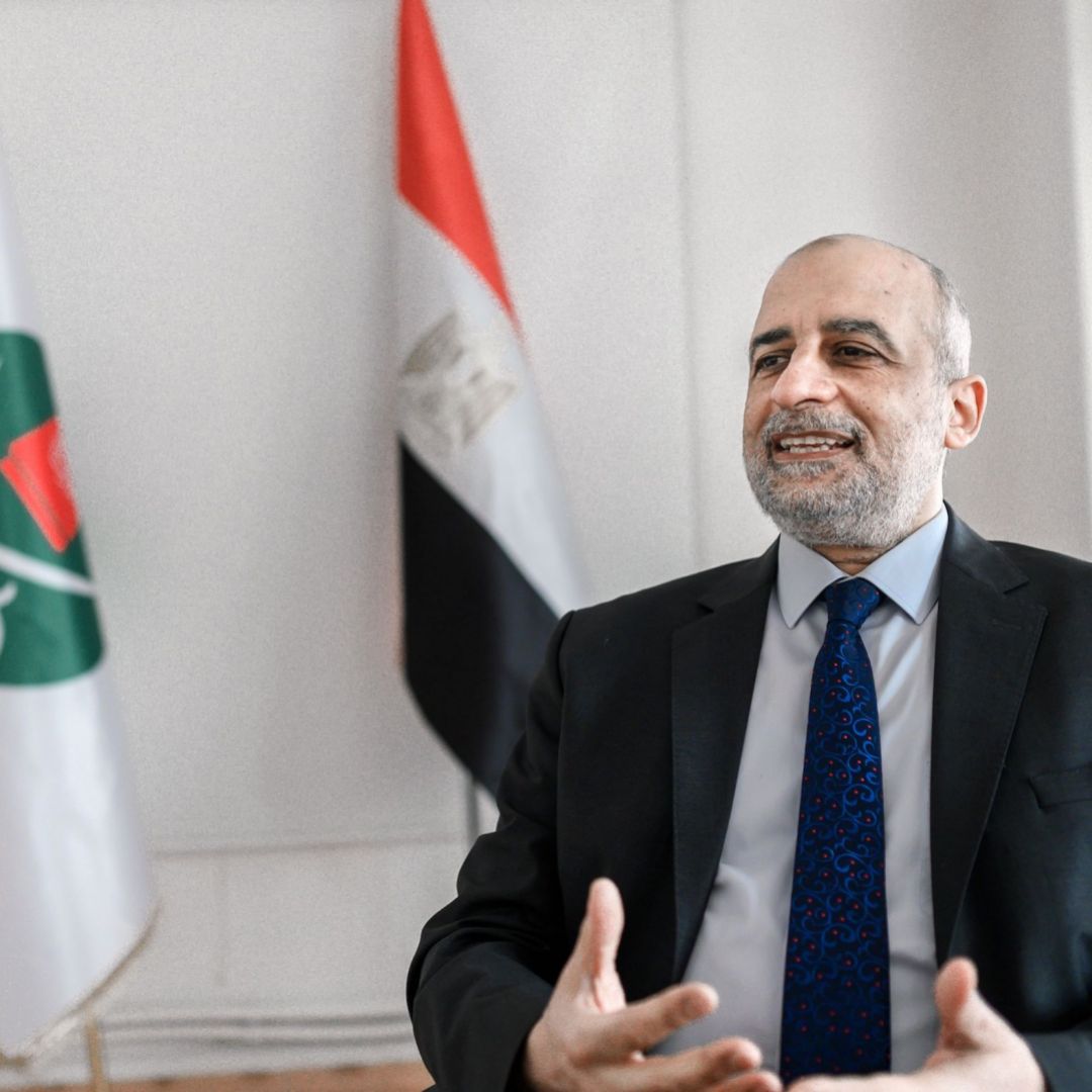 Egypt's Muslim Brotherhood spokesperson Talaat Fahmy speaks during an interview in Istanbul, Turkey, on Jan. 19, 2021. Egypt's Muslim Brotherhood spokesperson Talaat Fahmy speaks during an interview in Istanbul, Turkey, on Jan. 19, 2021.