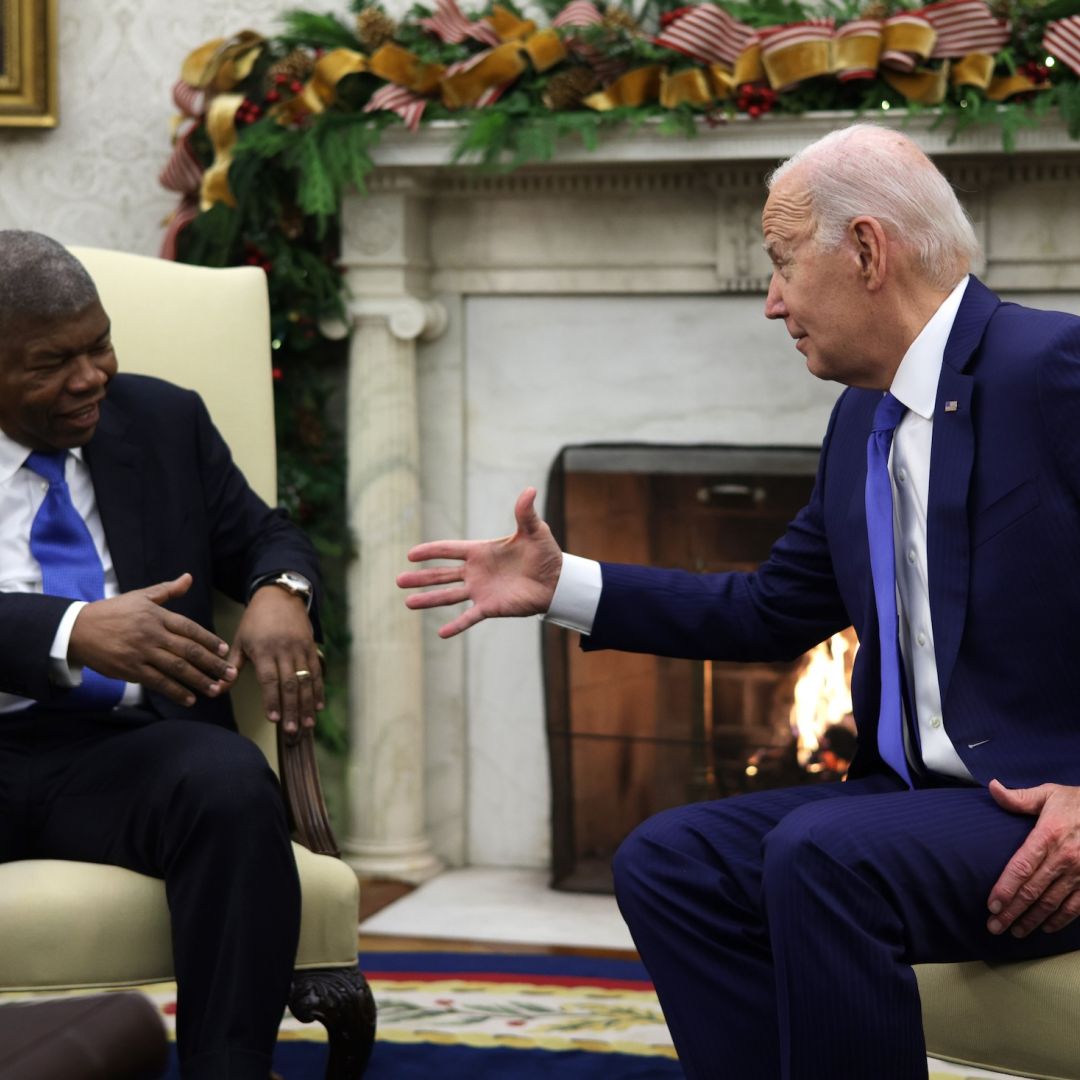 U.S. President Joe Biden and President Joao Lourenco of Angola on Nov. 30, 2023, at the White House.